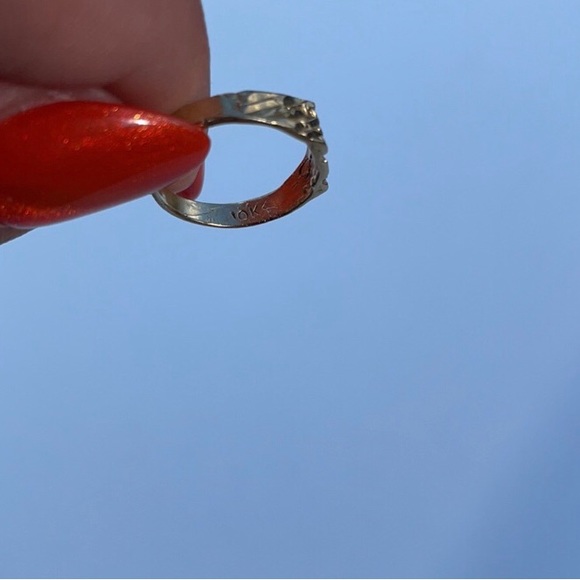 10k yellow gold nugget midi ring - Picture 2 of 3